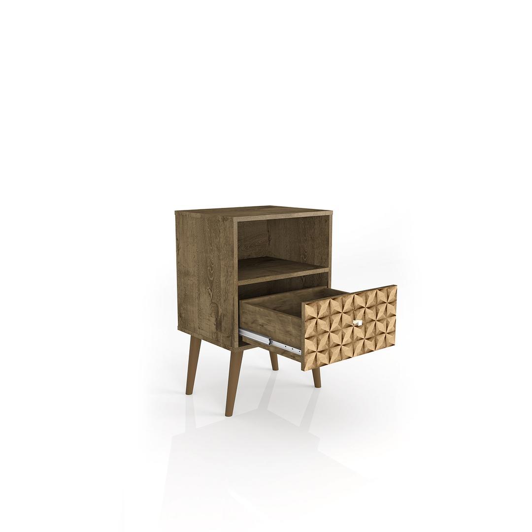 Manhattan Comfort Liberty Mid Century - Modern Nightstand 1.0 with 1 Cubby Space