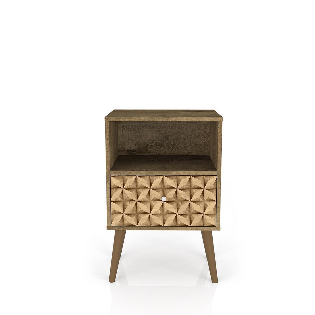 Manhattan Comfort Liberty Mid Century - Modern Nightstand 1.0 with 1 Cubby Space