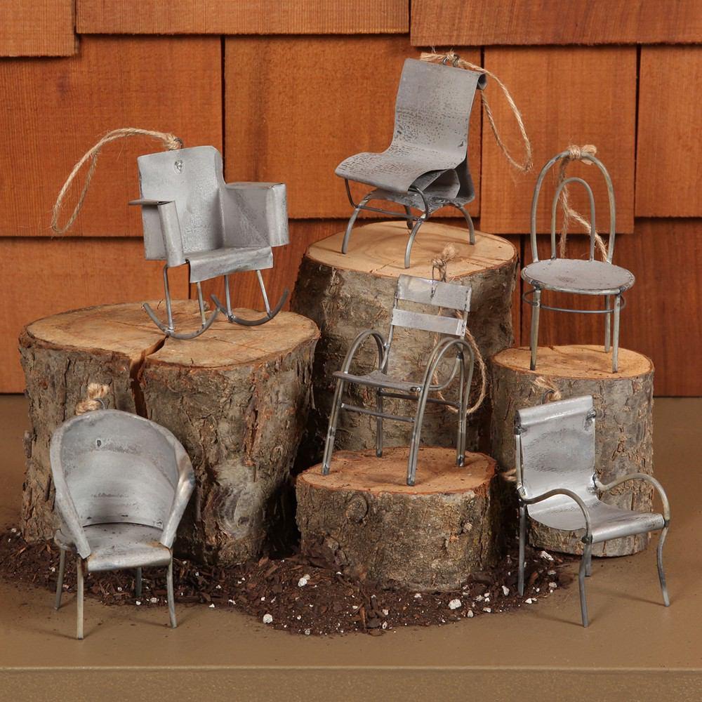 HomArt Zinc Chair Ornament - Set of 6 Assorted - Zinc - Feature Image