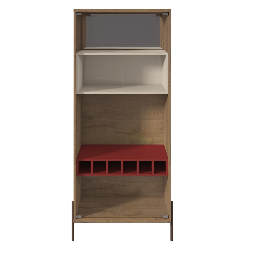 Manhattan Comfort Joy 8-Bottle Wine Cabinet with 4 Shelves
