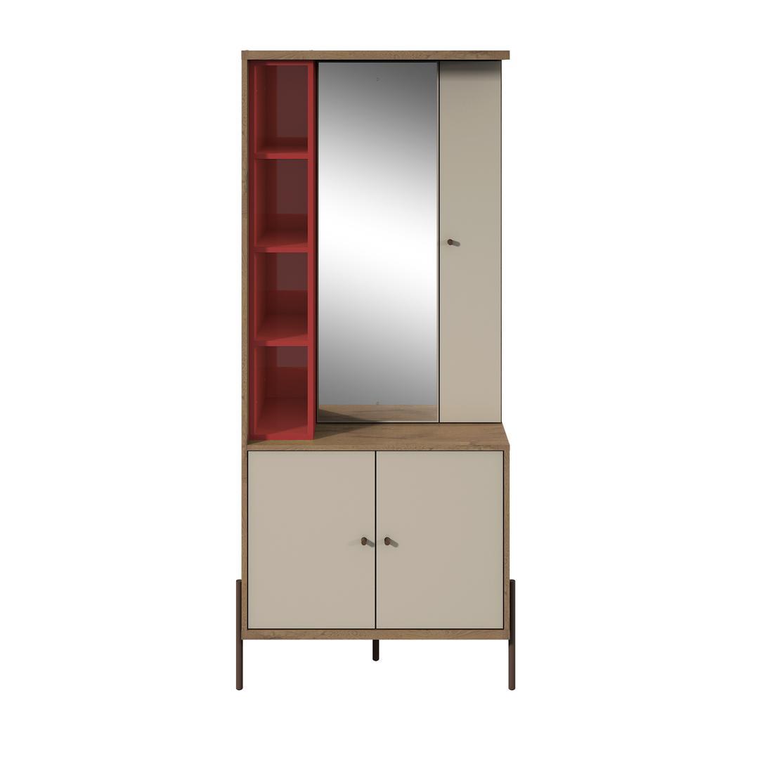 Manhattan Comfort Joy Vanity Jewelry Armoire with Mirror