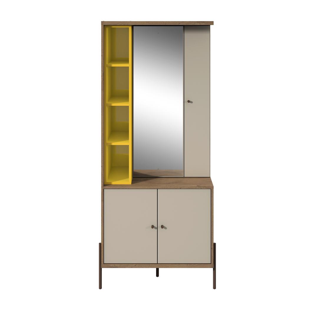 Manhattan Comfort Joy Vanity Jewelry Armoire with Mirror
