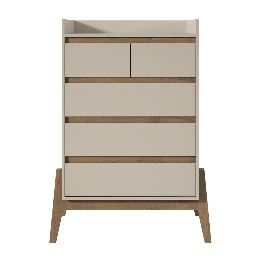 Manhattan Comfort Essence 48.23" Tall Dresser with 5 Full Extension Drawers