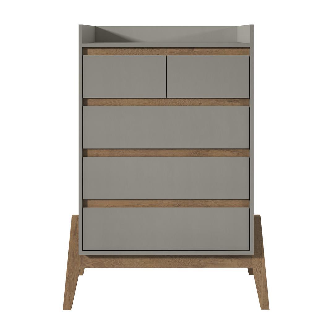 Manhattan Comfort Essence 48.23" Tall Dresser with 5 Full Extension Drawers
