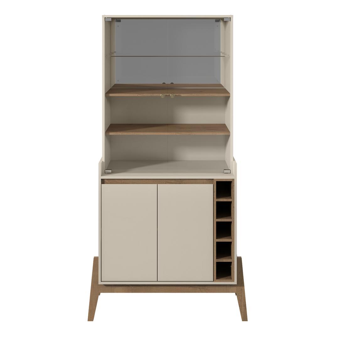 Manhattan Comfort Essence 5-Bottle Wine Cabinet with 6 Shelves