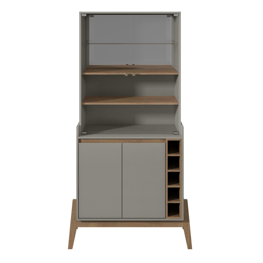Manhattan Comfort Essence 5-Bottle Wine Cabinet with 6 Shelves