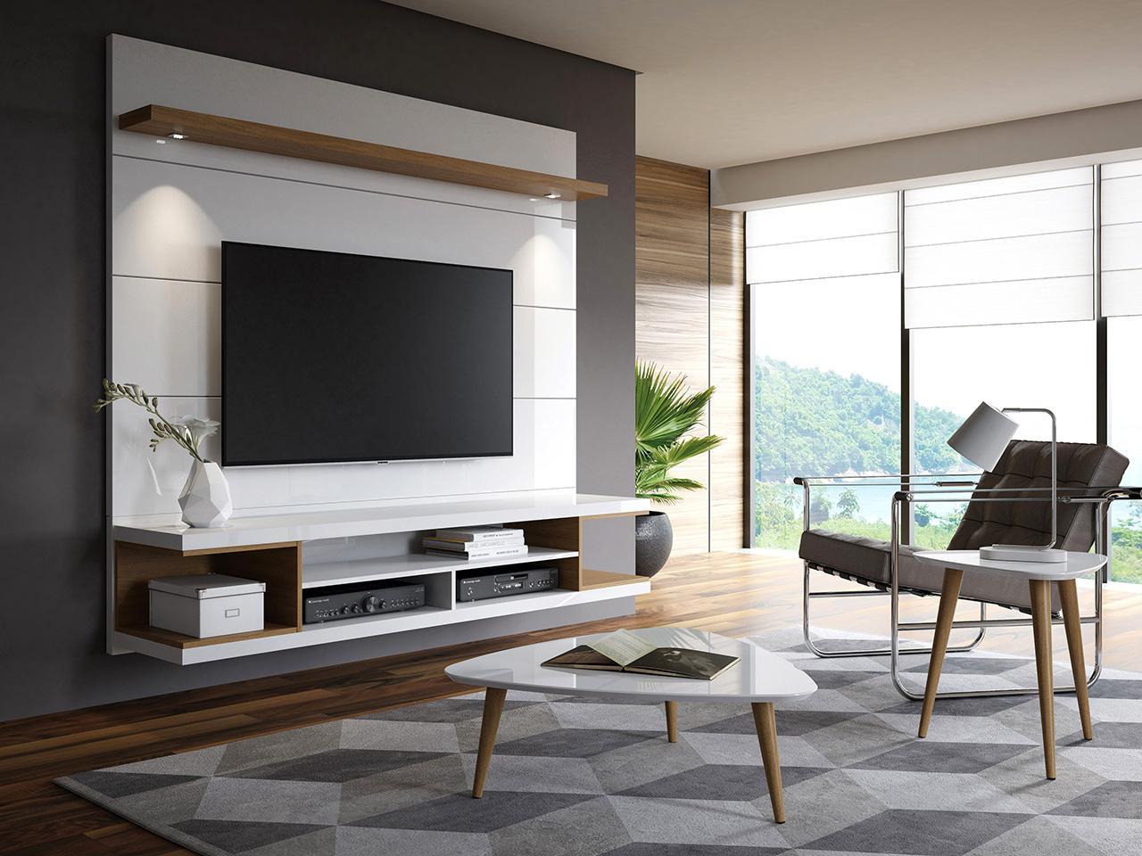 Manhattan Comfort Utopia 70" Floating Theater Entertainment Center with Led Lights