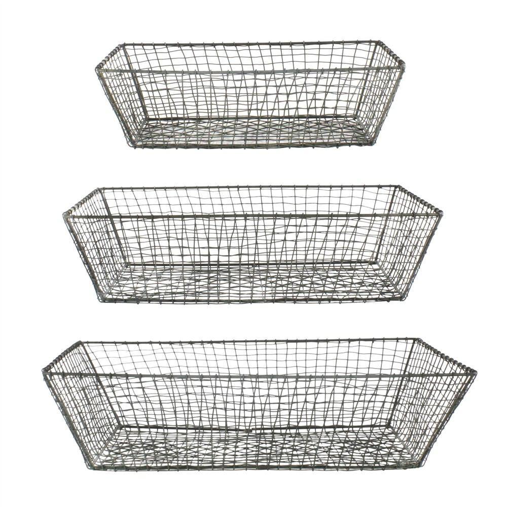 HomArt Tulle Wire Baskets - Set of 3