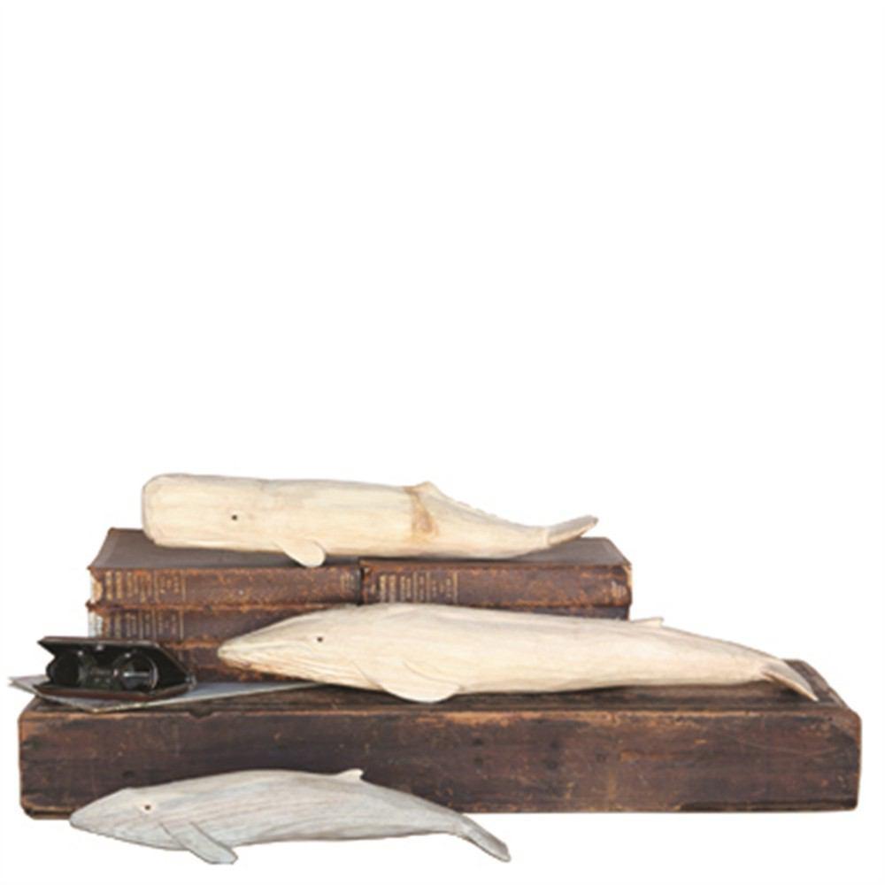 HomArt Carved Wood Whale - Set of 2