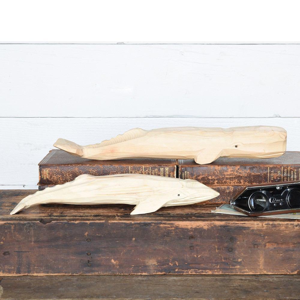 HomArt Carved Wood Whale - Set of 2