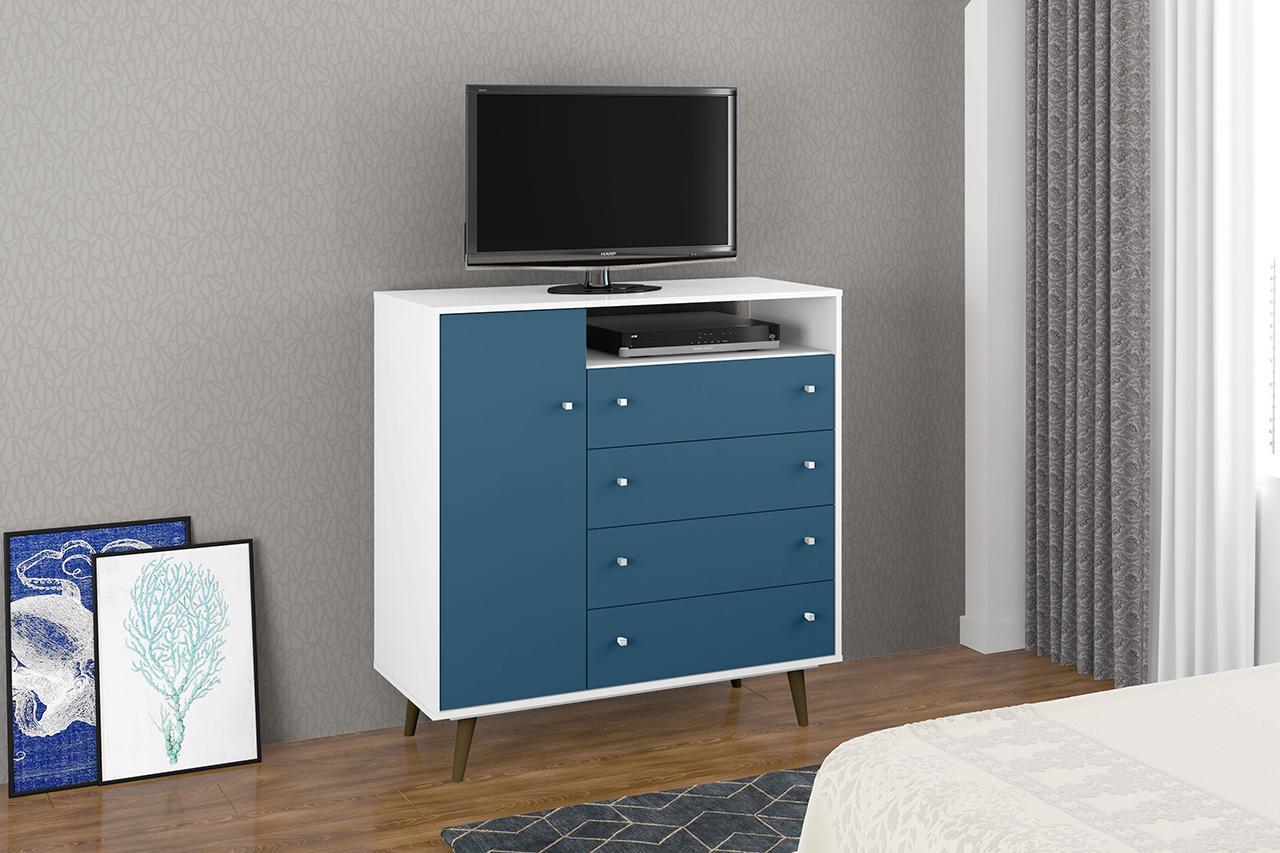 Manhattan Comfort Liberty 4-Drawer 42.32" Sideboard