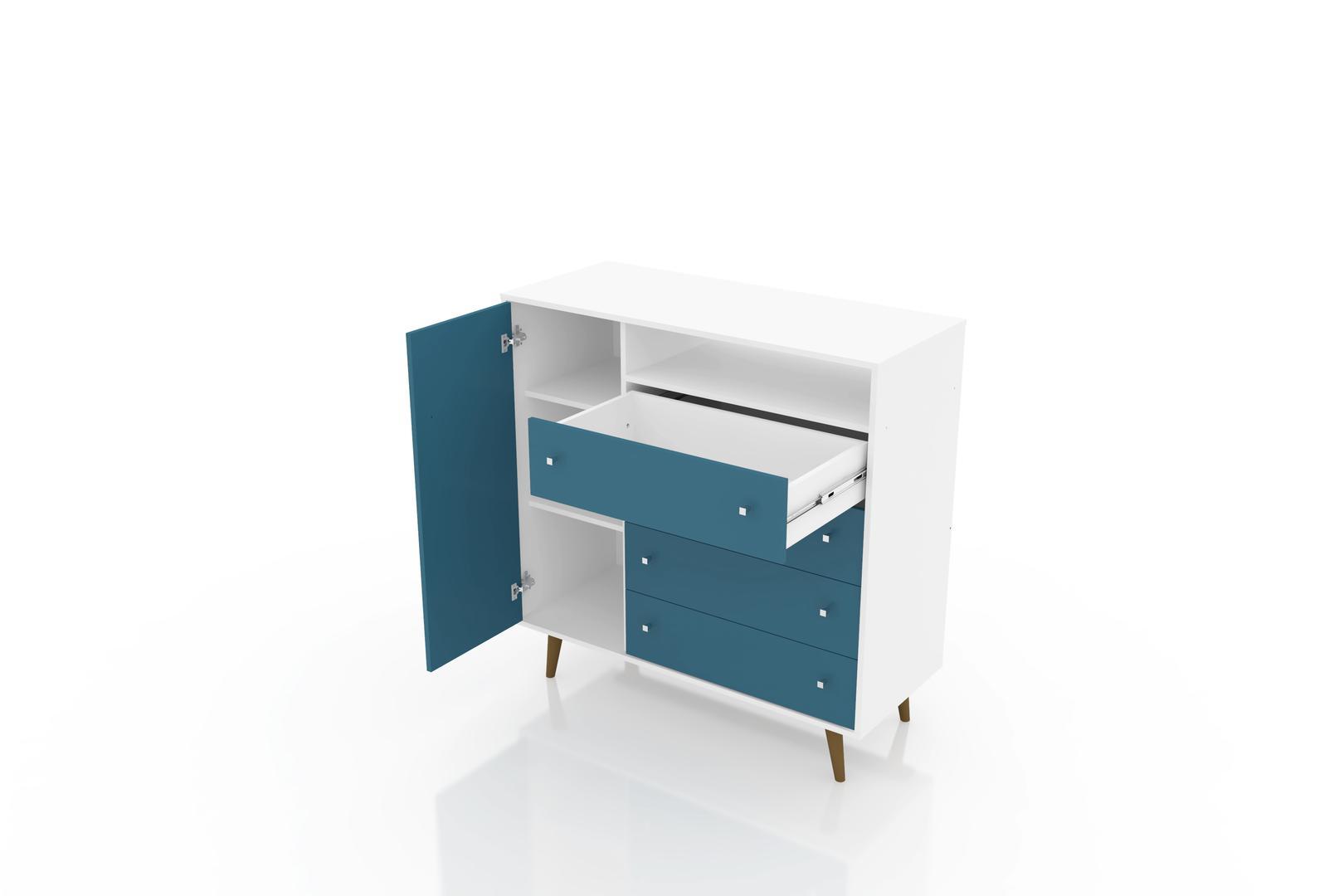 Manhattan Comfort Liberty 4-Drawer 42.32" Sideboard