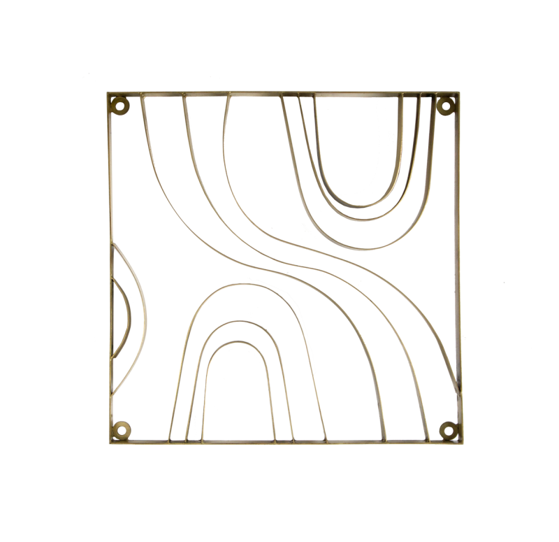 Gold Leaf Design Group Metal Wood Grain Panel - Set Of 2