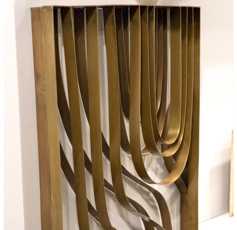Gold Leaf Design Group Metal Wood Grain Panel - Set Of 2