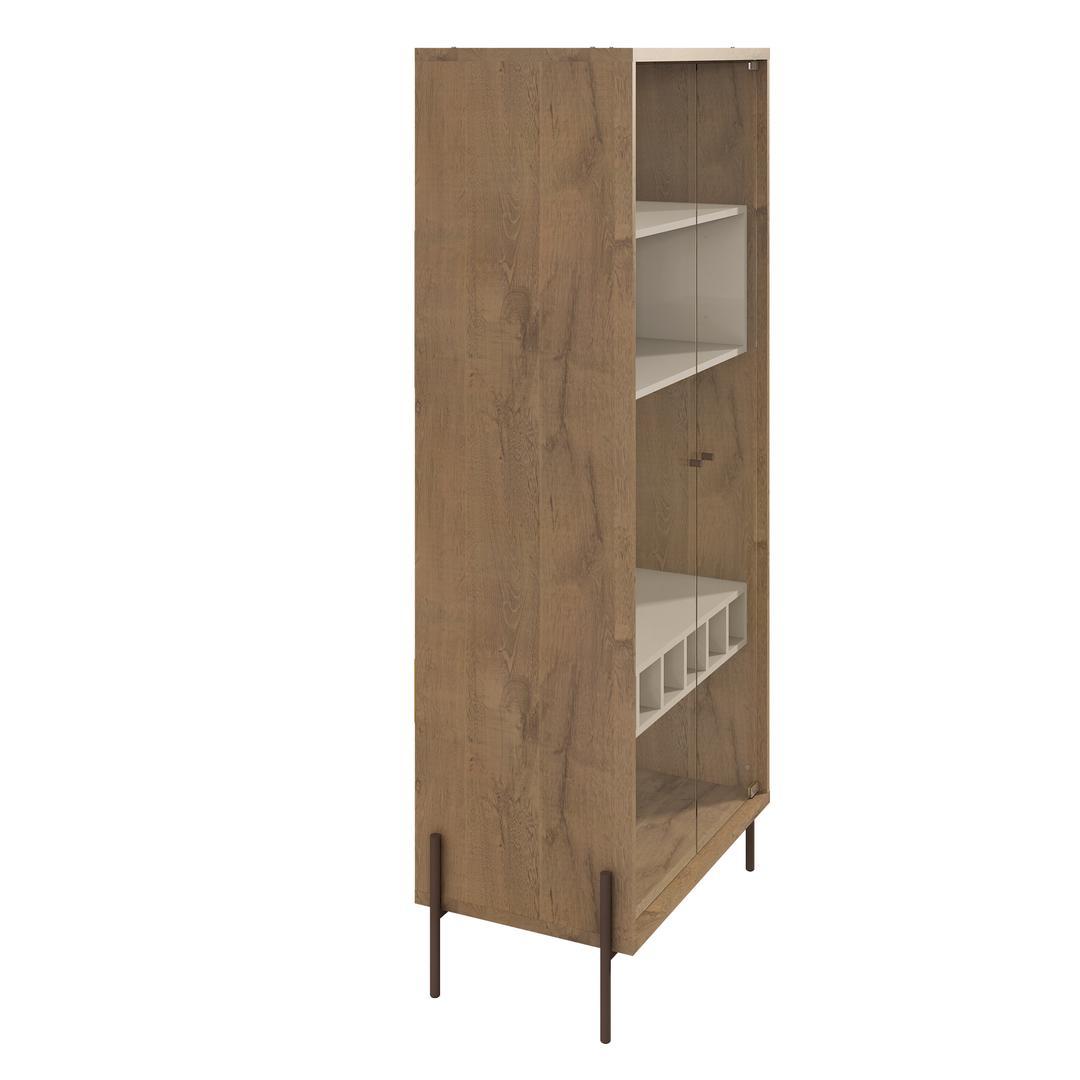 Manhattan Comfort Joy 8-Bottle Wine Cabinet with 4 Shelves