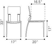 Zuo Trafico Dining Chair - Set of 4