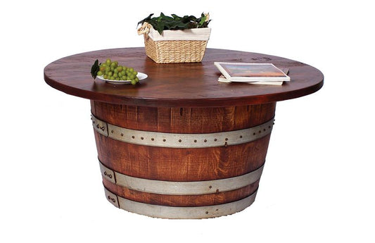 2- Day Designs Half Barrel Cocktail Table