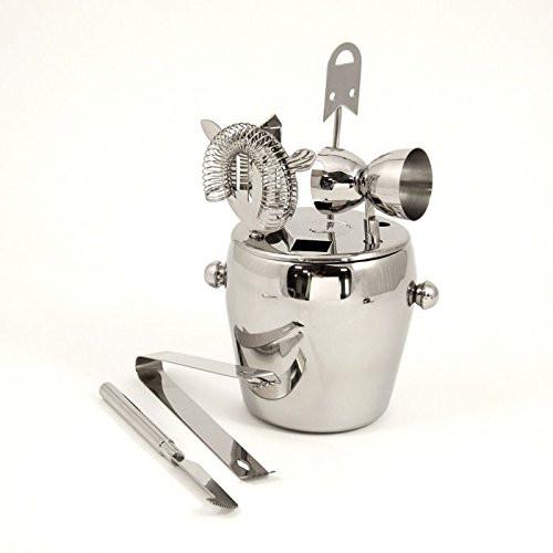 Bey-Berk Stainless Steel 7 Piece Ice Bucket Set