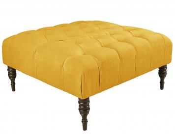 Skyline Furniture Tufted Cocktail Ottoman in Linen