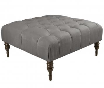 Skyline Furniture Tufted Cocktail Ottoman in Linen