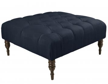 Skyline Furniture Tufted Cocktail Ottoman in Linen