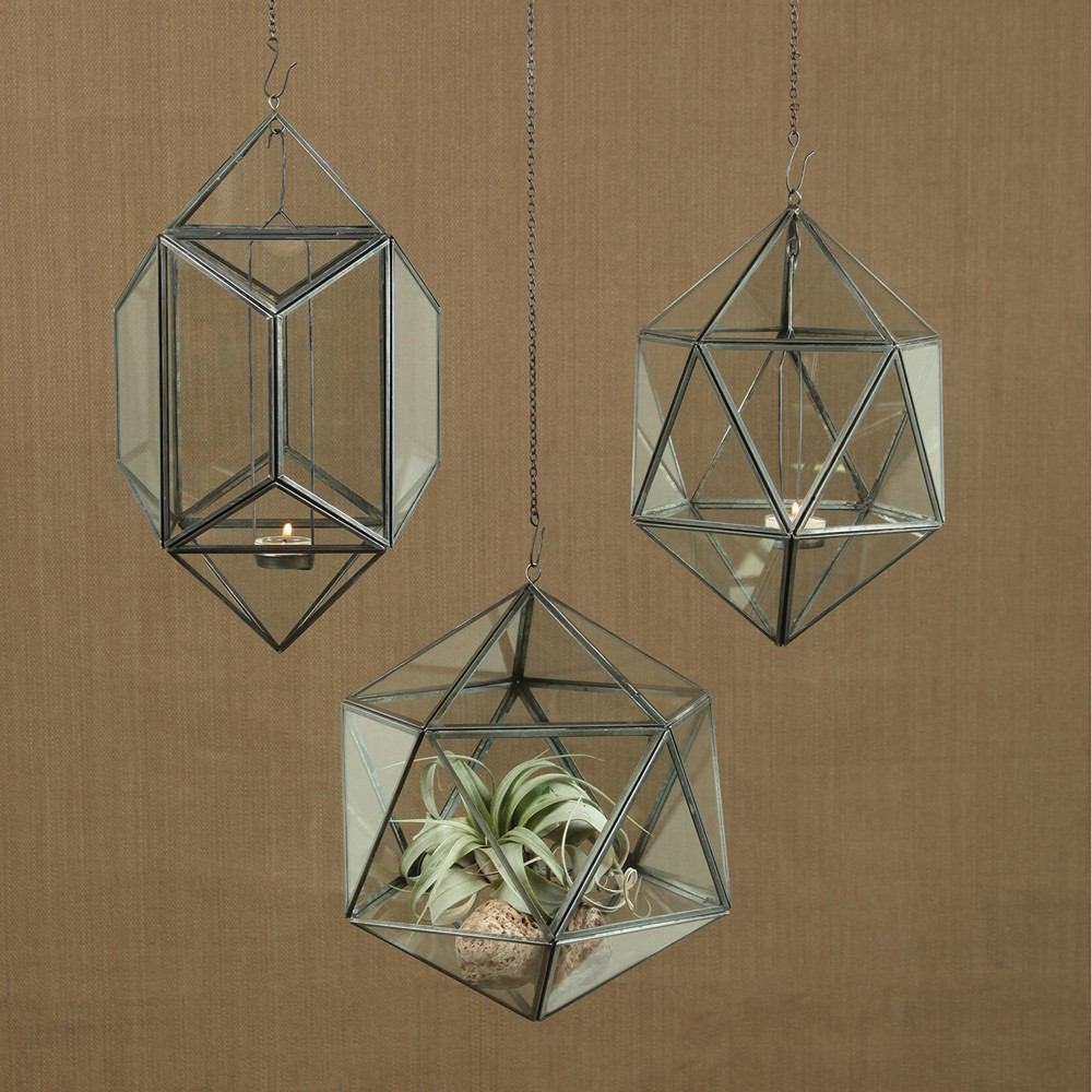 HomArt Pierre Hanging Leaded Glass Luminaria - Zinc Antique