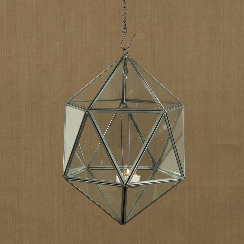 HomArt Pierre Hanging Leaded Glass Luminaria - Zinc Antique