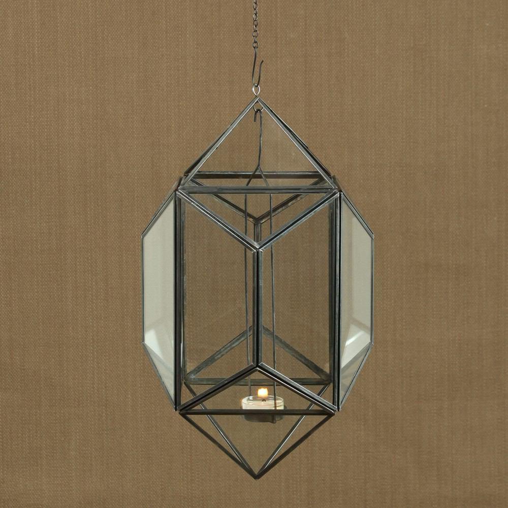 HomArt Pierre Hanging Leaded Glass Luminaria - Zinc Antique