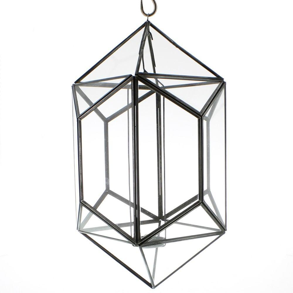 HomArt Pierre Hanging Leaded Glass Luminaria - Zinc Antique - Polygon