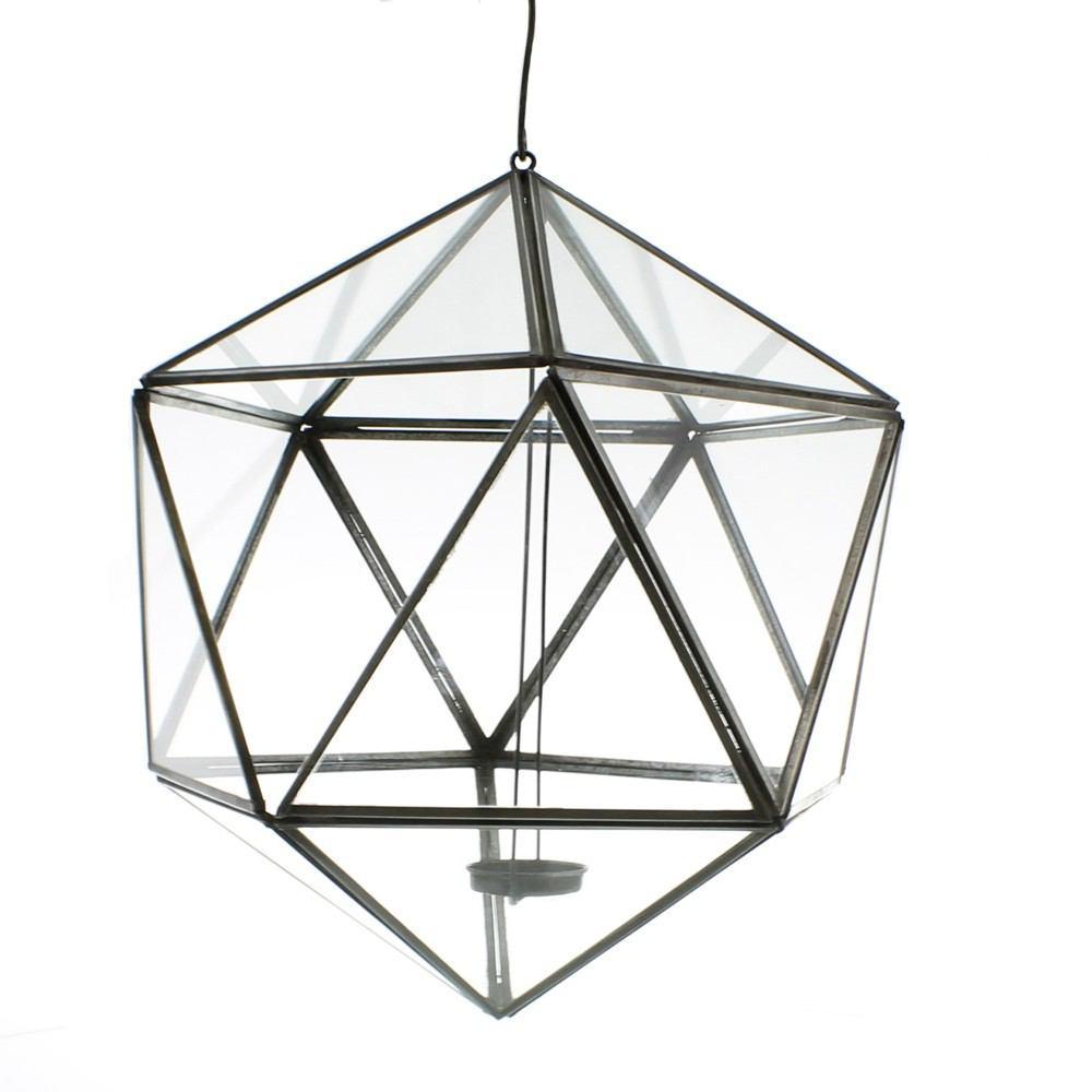 HomArt Pierre Hanging Leaded Glass Luminaria - Zinc Antique - Feature Image