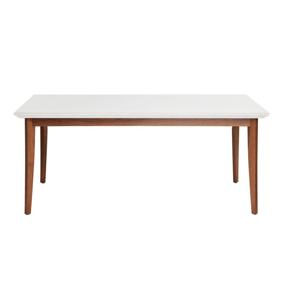 Manhattan Comfort Lillian 70.86" Modern Glass Top Dining Table