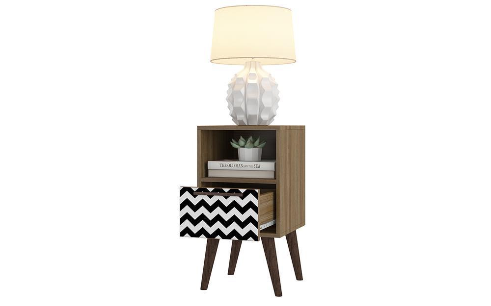 Manhattan Comfort Abisko 2.0 Side Table with 1- Drawer