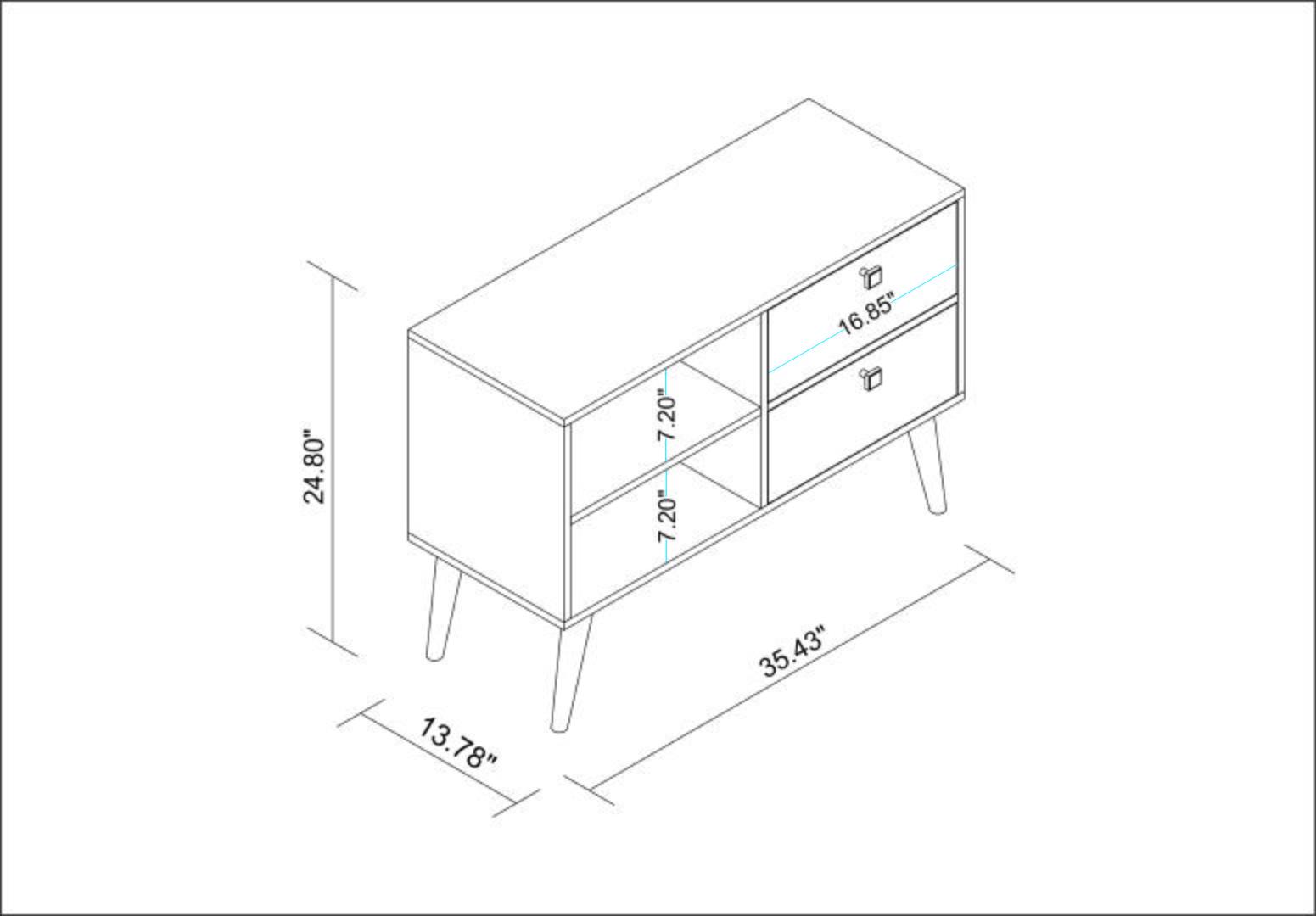 Manhattan Comfort Dalarna 2.0- 35.43" TV Stand with 2-Drawers