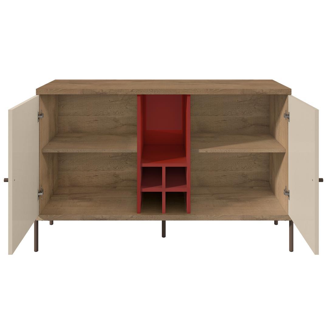 Manhattan Comfort Joy 4-Bottle Wine Buffet Stand