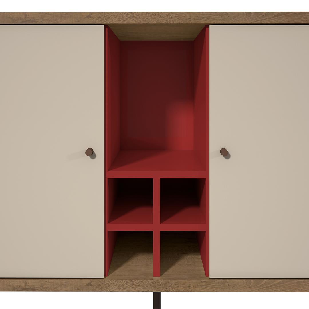 Manhattan Comfort Joy 4-Bottle Wine Buffet Stand