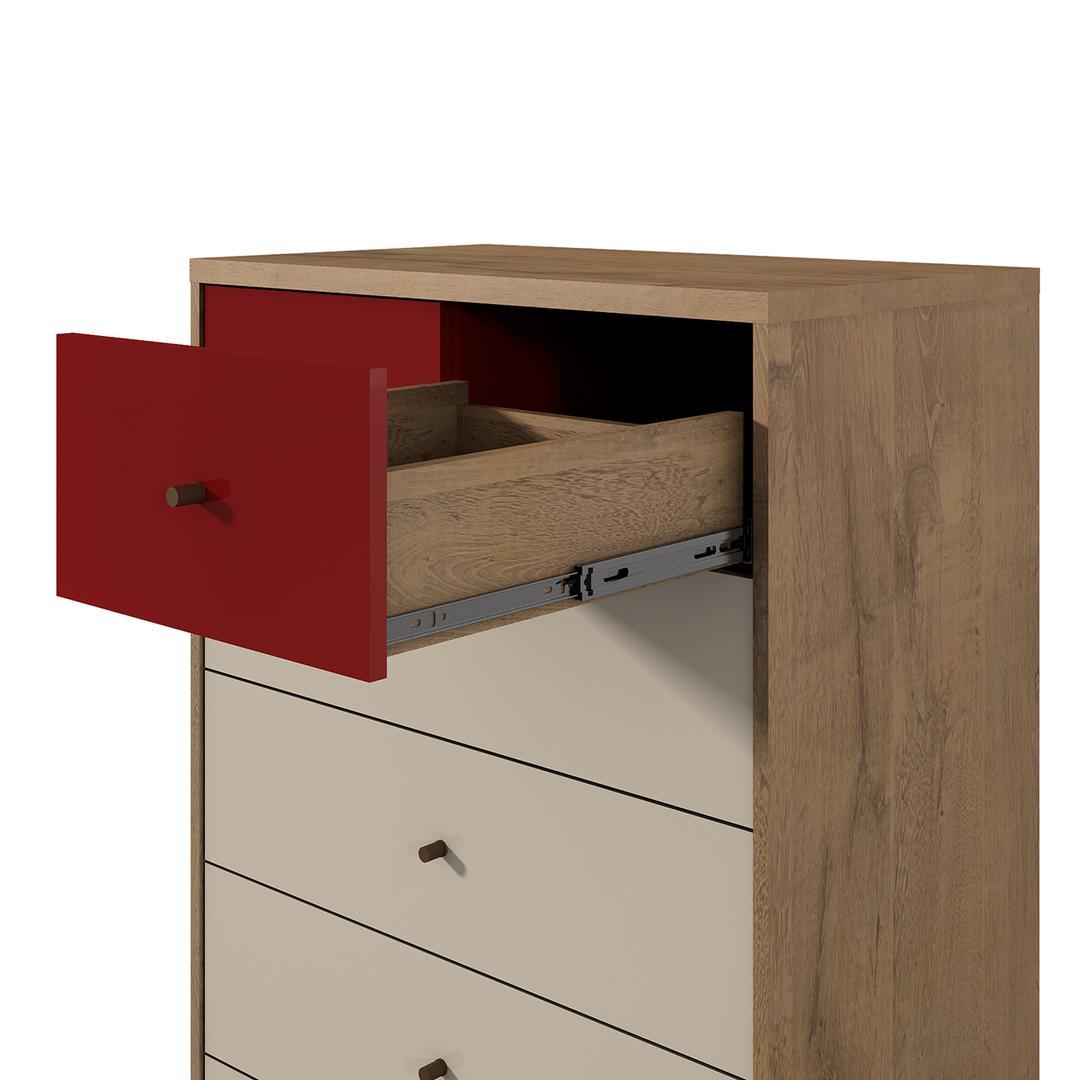 Manhattan Comfort Joy 48.43" Tall Dresser with 6 Full Extension Drawers