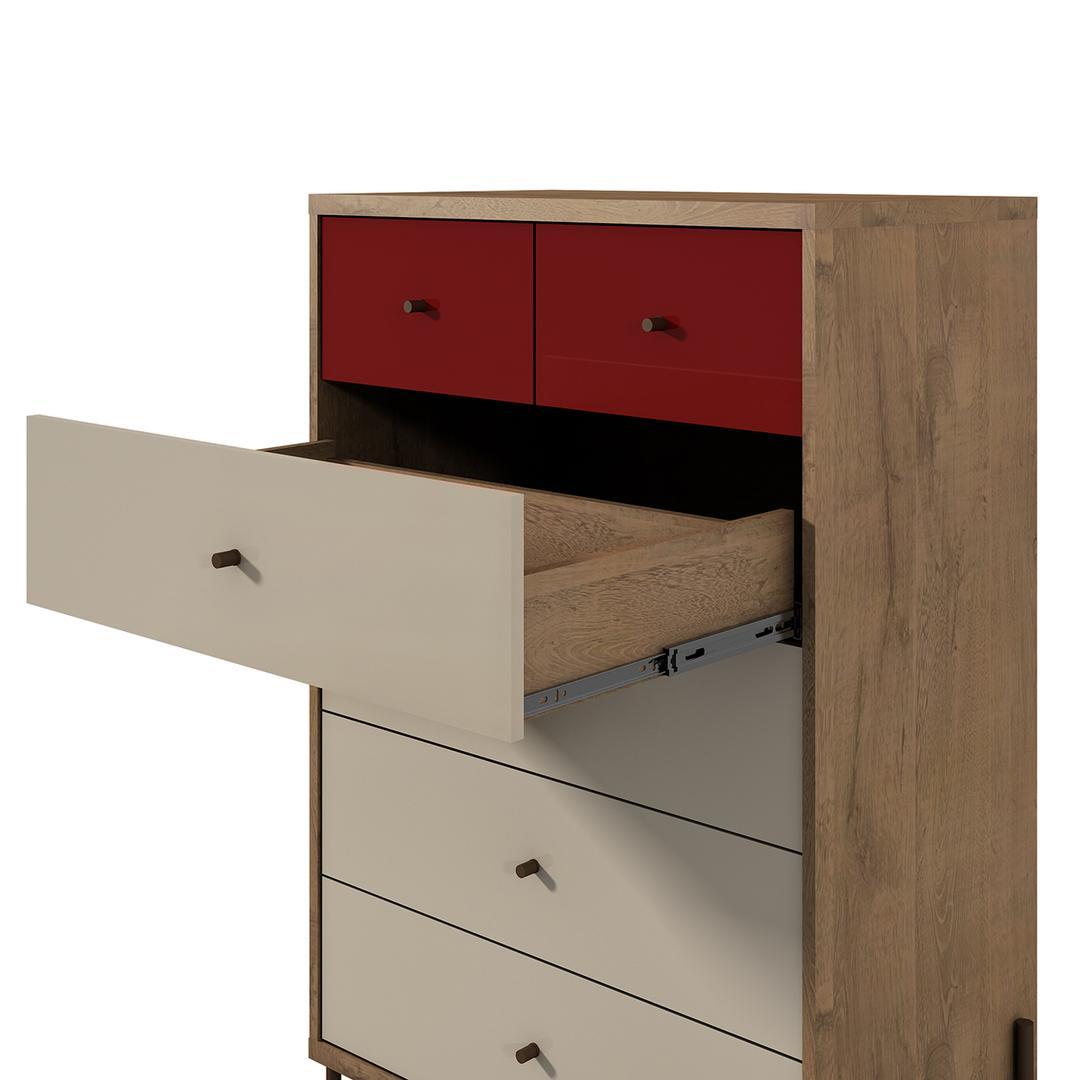 Manhattan Comfort Joy 48.43" Tall Dresser with 6 Full Extension Drawers