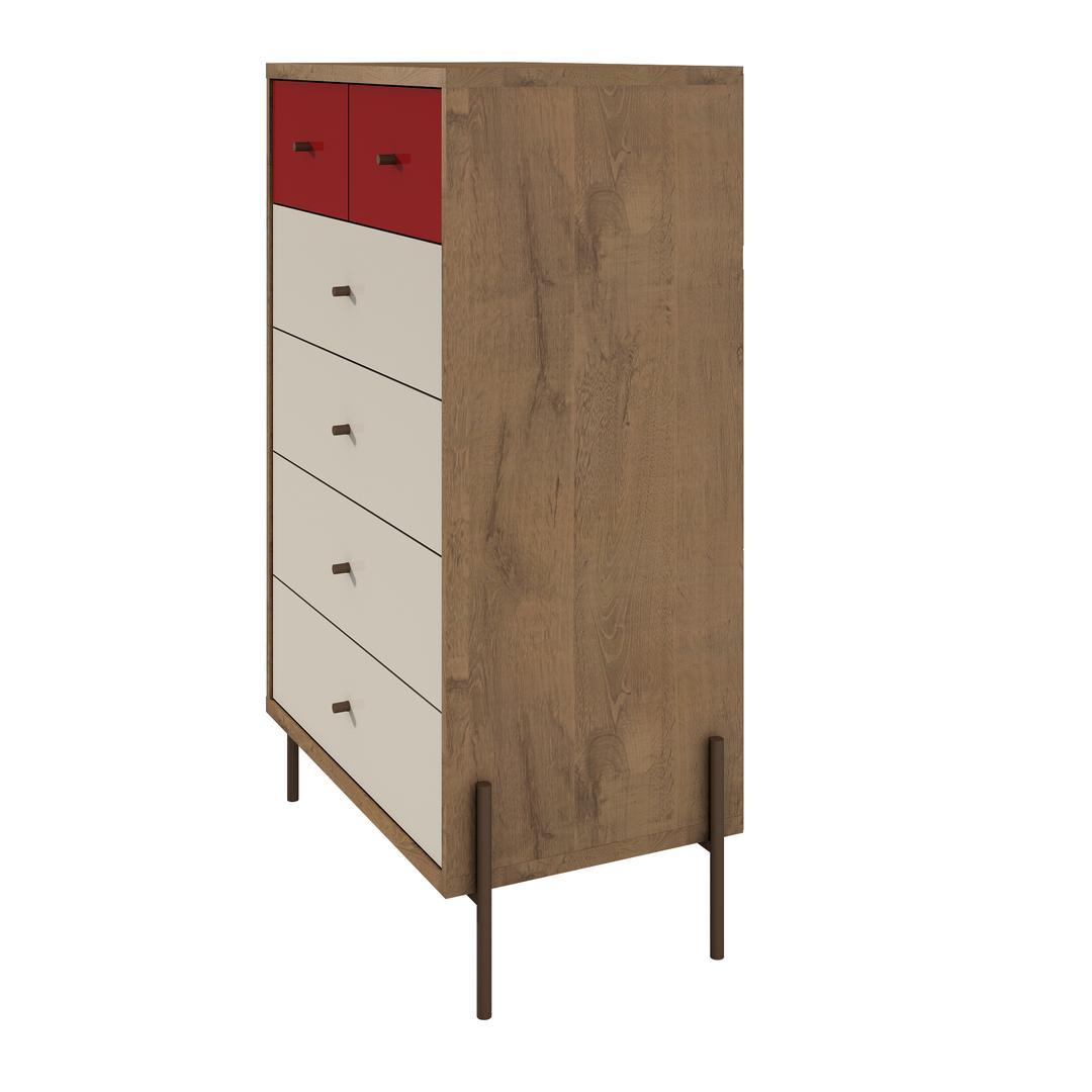 Manhattan Comfort Joy 48.43" Tall Dresser with 6 Full Extension Drawers