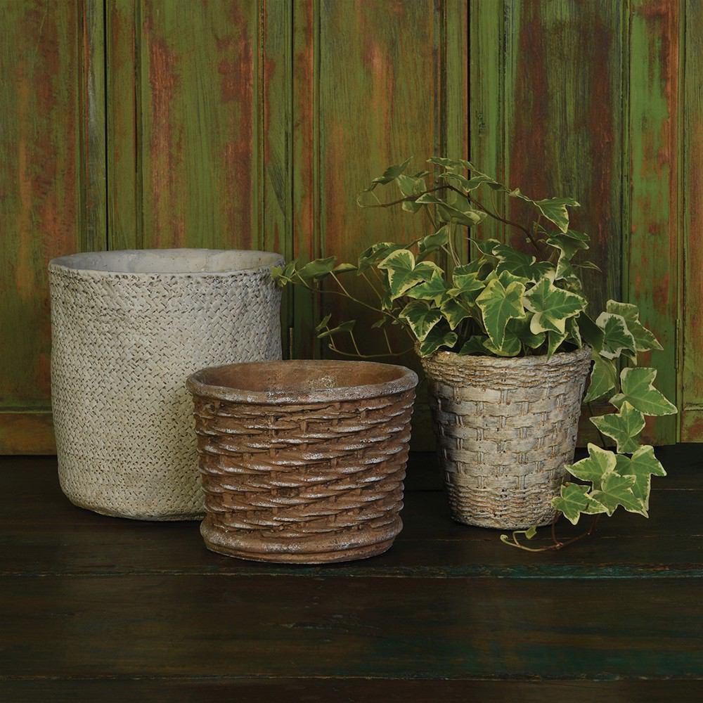 HomArt Cement Basket - Checker Weave - Large