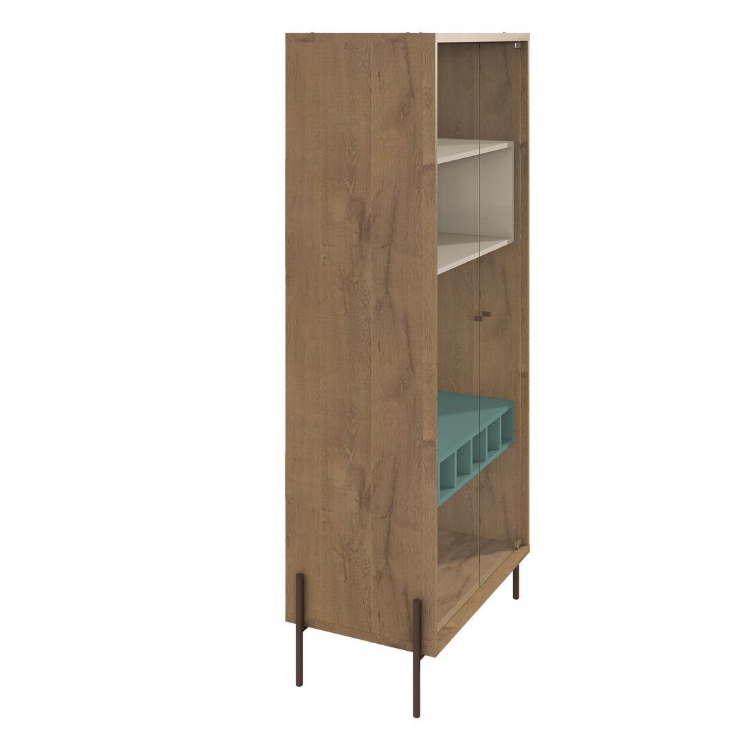 Manhattan Comfort Joy 8-Bottle Wine Cabinet with 4 Shelves