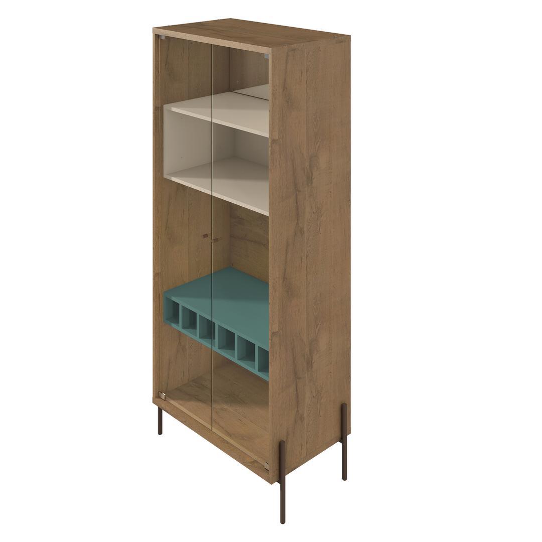 Manhattan Comfort Joy 8-Bottle Wine Cabinet with 4 Shelves