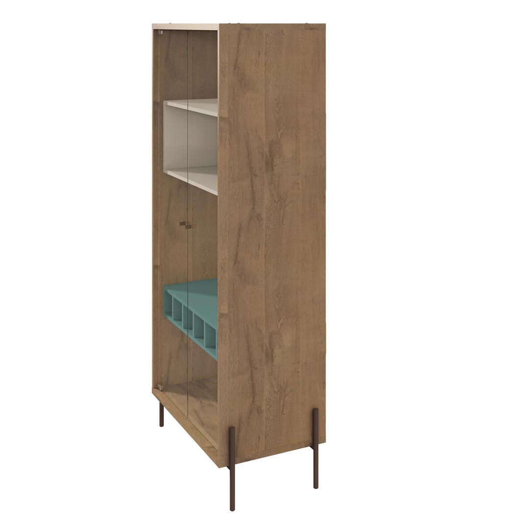 Manhattan Comfort Joy 8-Bottle Wine Cabinet with 4 Shelves