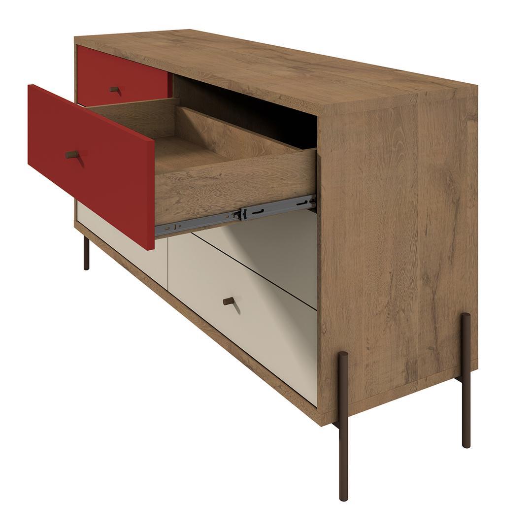 Manhattan Comfort Joy 59" Wide Double Dresser with 6 Full Extension Drawers
