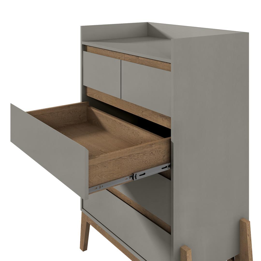 Manhattan Comfort Essence 48.23" Tall Dresser with 5 Full Extension Drawers