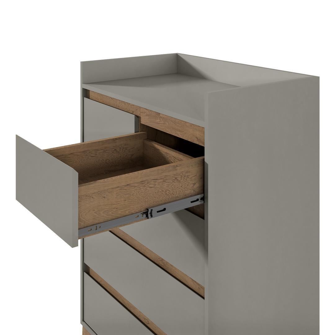 Manhattan Comfort Essence 48.23" Tall Dresser with 5 Full Extension Drawers