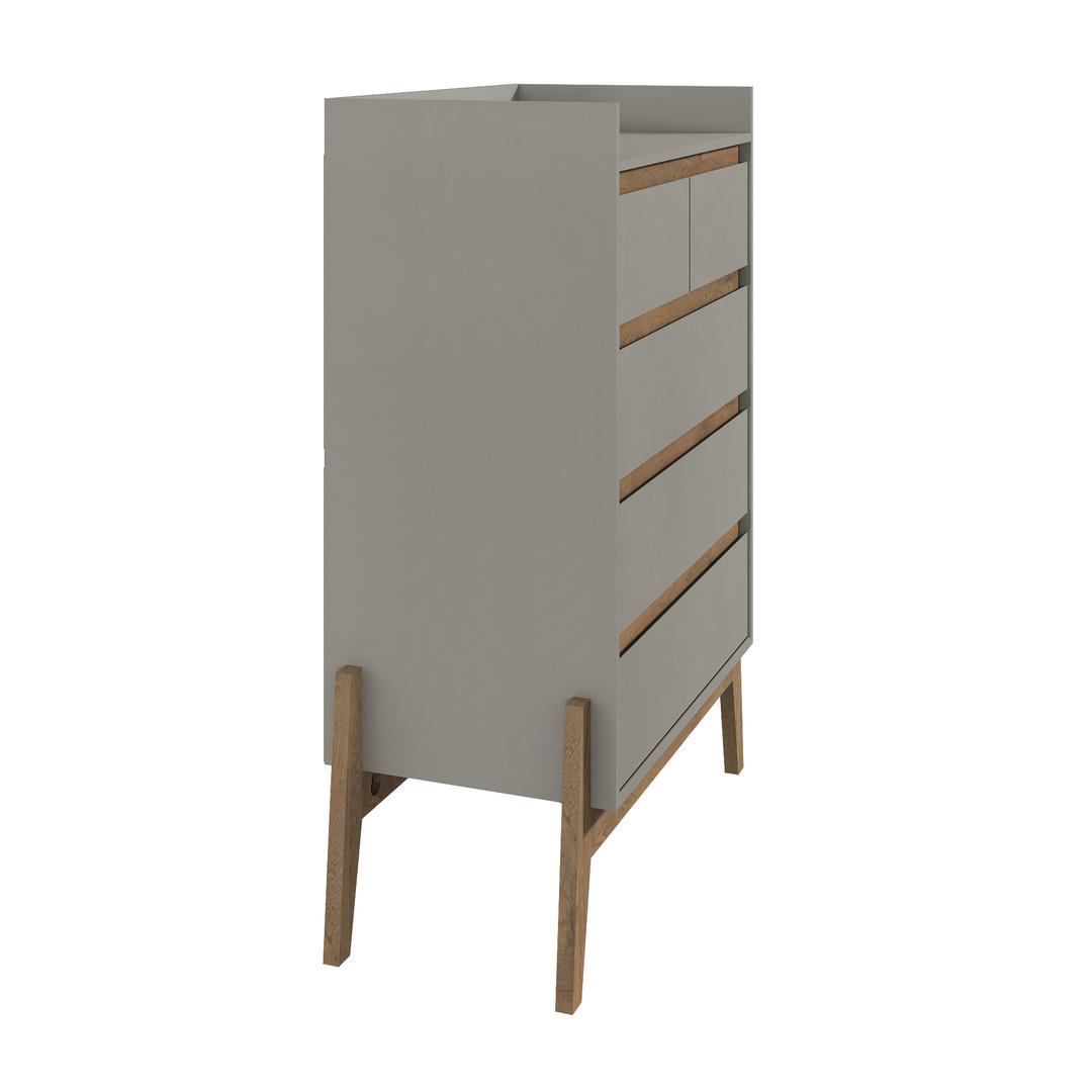 Manhattan Comfort Essence 48.23" Tall Dresser with 5 Full Extension Drawers