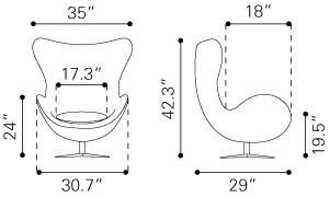 Zuo Skien Arm Chair