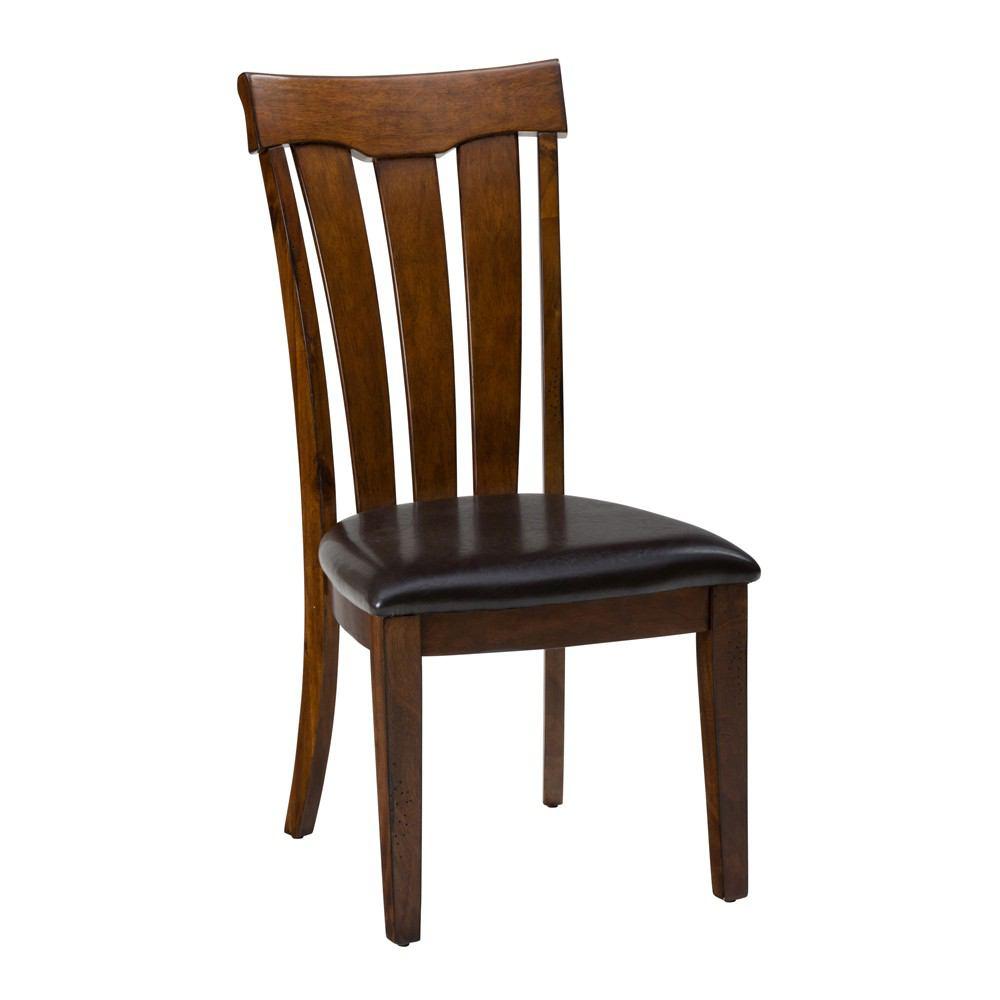 Jofran Plantation Slat Back Chair with Upholstered Seat
