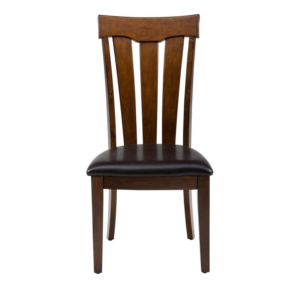 Jofran Plantation Slat Back Chair with Upholstered Seat