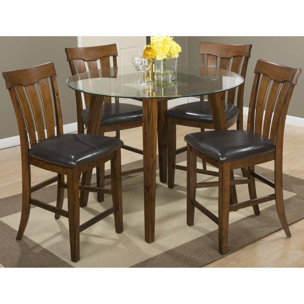 Jofran Plantation 48" Round Counter Height Table with Glass Top